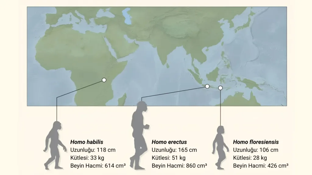 Dünya Üzerindeki Homo floresiensis Dağılımı
