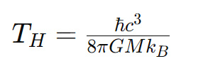 Hawking sıcaklığı, hawking sıcaklığı gösterimi, hawking sıcaklığı formülü